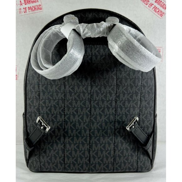 Michael Kors Kenly Medium Black MK Signature Backpack, Travel BAG